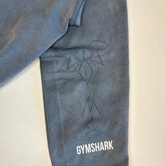 Gymshark Womens Seamless Acid Wash High Waisted Leggings Blue Mandala Graphic - Picture 3 of 5